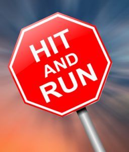 Hit and run sign.