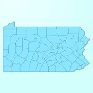 Pennsylvania blue map on degraded background vector